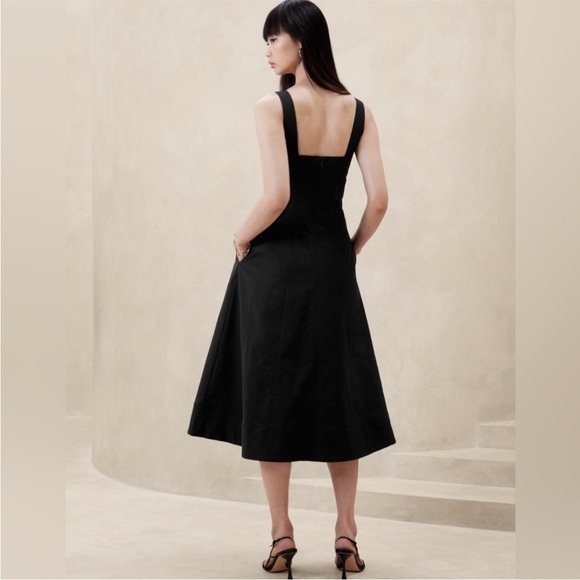 NWT! Banana Republic White Natalia Square-Neck Midi Dress - Size 14♟️ - Picture 5 of 9